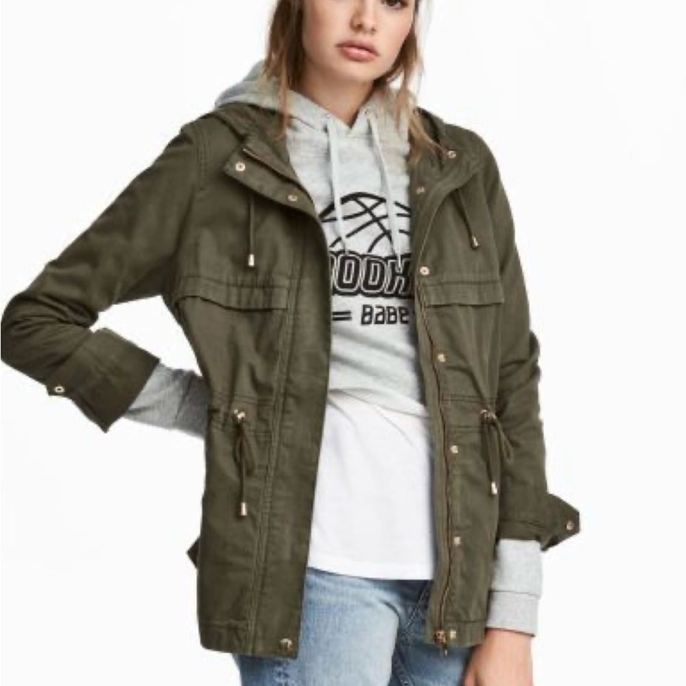 H&M Olive Anorak Hooded Jacket